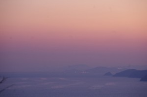 早朝、音無山（伊勢市二見町）からの眺め、富士山は見えず！