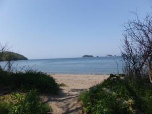 粟皇子神社付近の浜辺