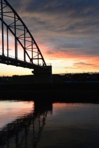 素晴らしい夕景、しかもお気に入りの勢田川水管橋にて