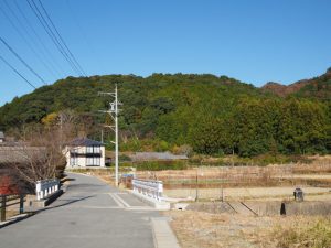 熊野古道から望む野後城跡（度会郡大紀町）